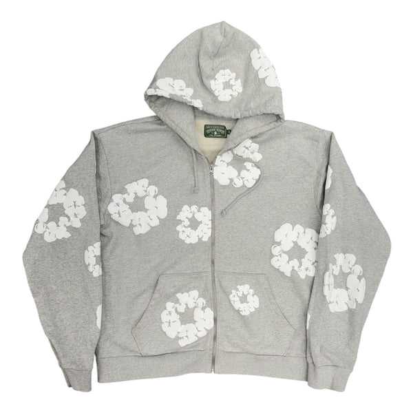 Denim Tears Cotton Wreath Zip Hoodie Grey - Preowned