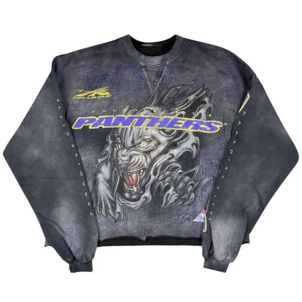 Hellstar Paradise City Panthers Crewneck (Washed Black) - Preowned