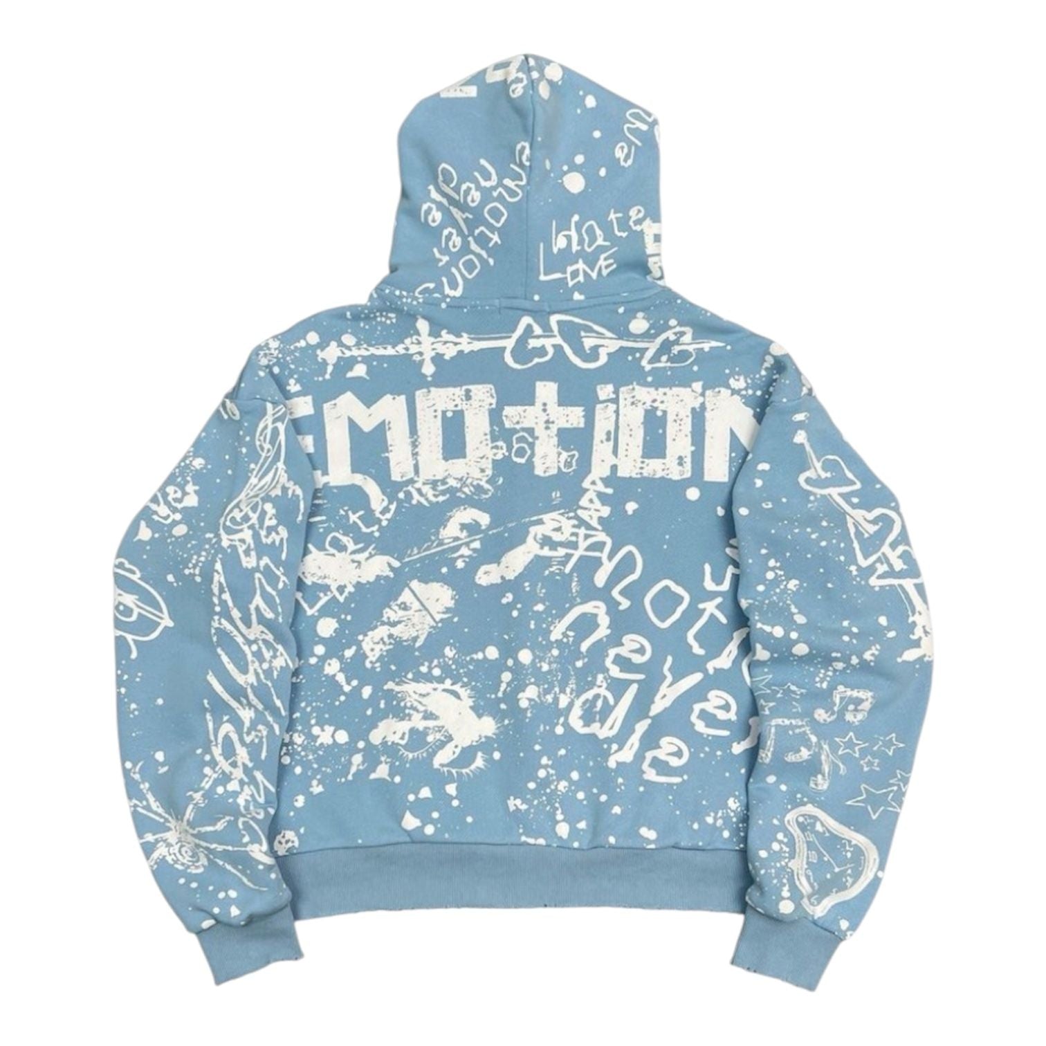 Mixed Emotion Graffiti Hoodie (Blue)