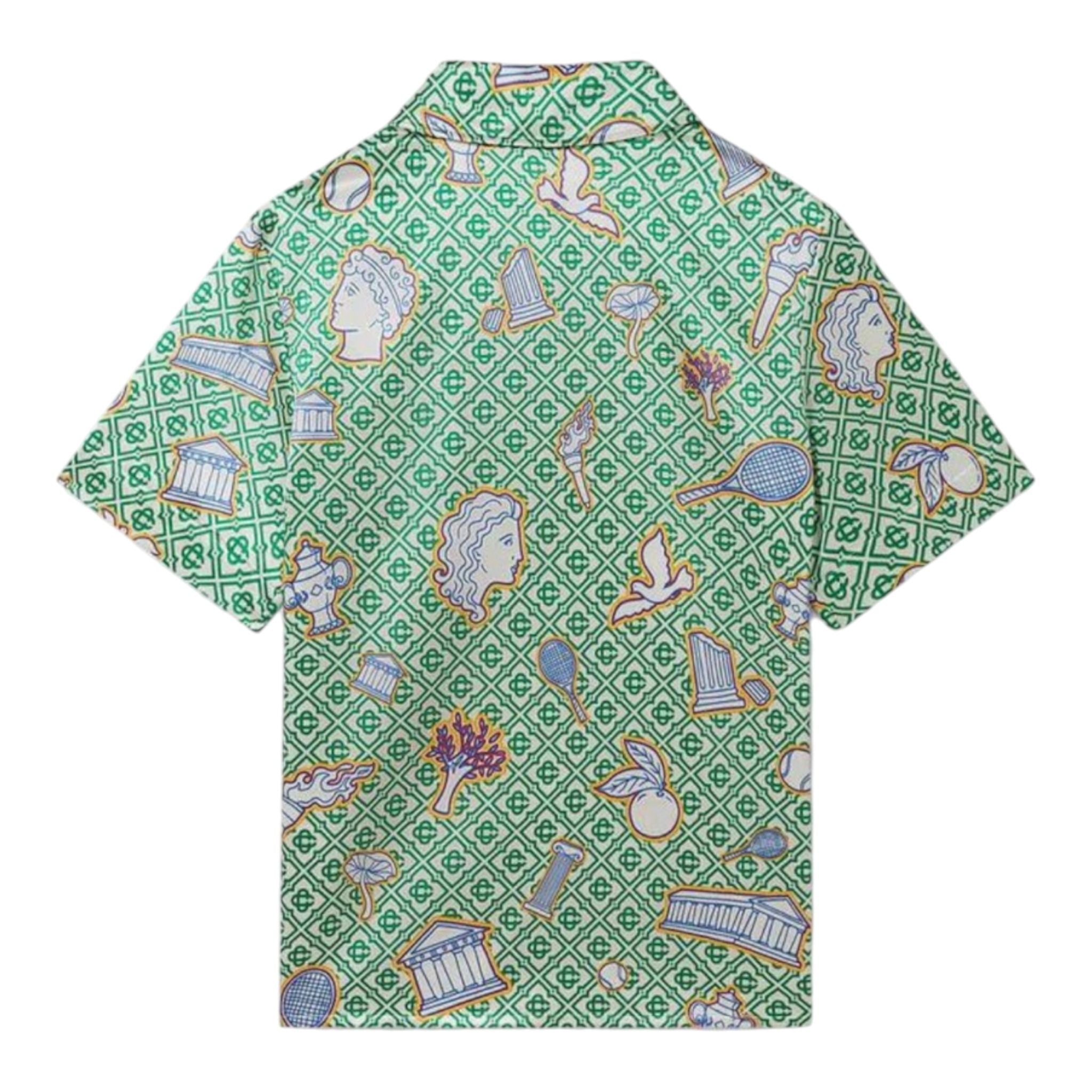 Casa Blanca Greek Icons Quarter Zip Shirt (Green)