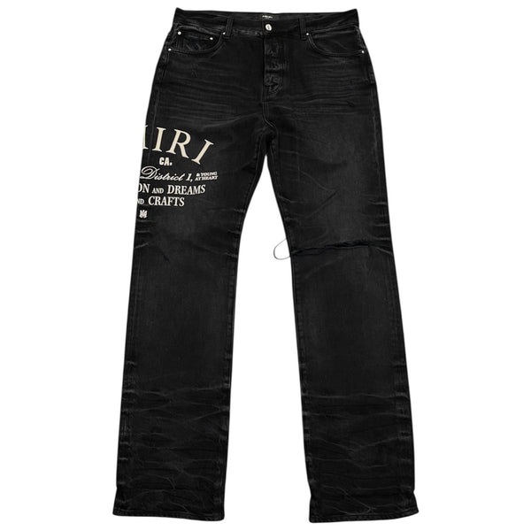 Amiri Art District Straight Jeans (Washed Black) - Preowned