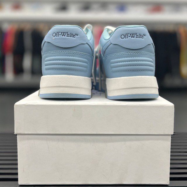 Off-White Out Of Office Calf Leather White Baby Blue (Women's) - Preowned
