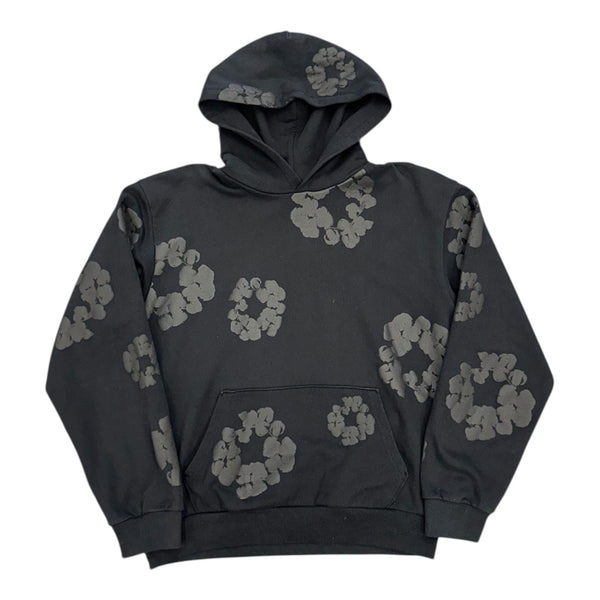 Denim Tears Cotton Wreath Hoodie Black Monochrome - Preowned