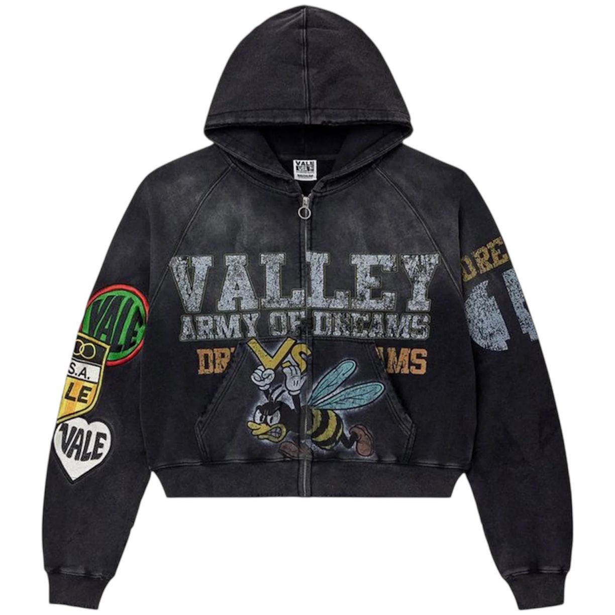 Vale Forever Army Zip Up Hoodie (Black)