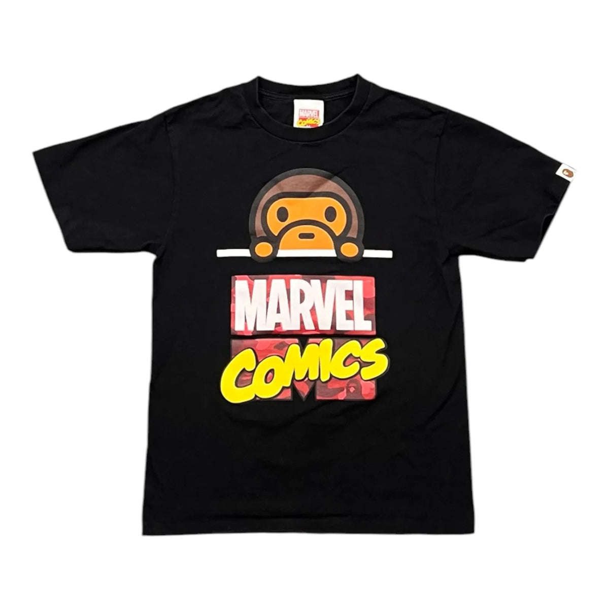 Bape x Marvel Comics Camo Baby Milo Tee (Black) - Preowned