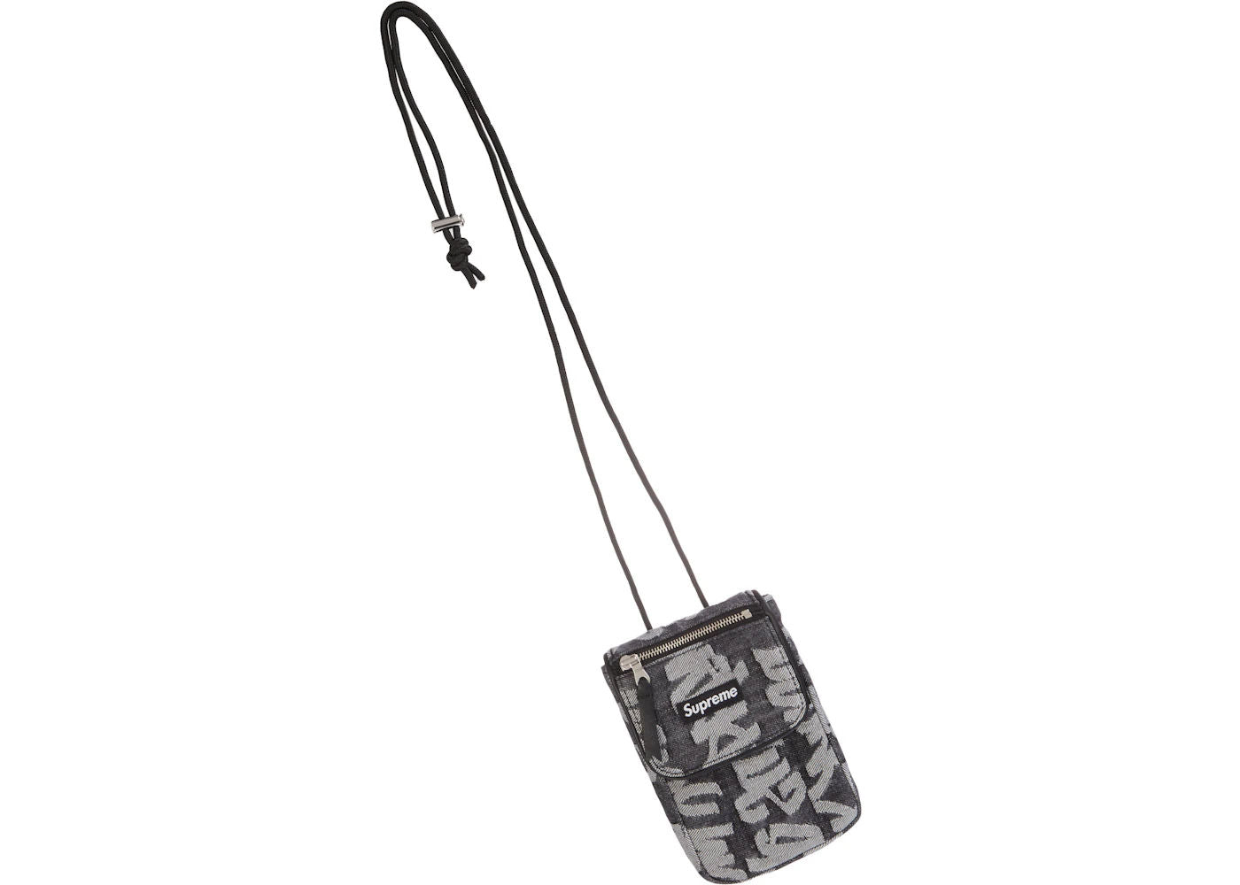 Supreme Fat Tip Jacquard Denim Neck Pouch Black