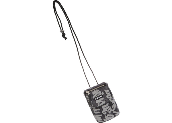 Supreme Fat Tip Jacquard Denim Neck Pouch Black