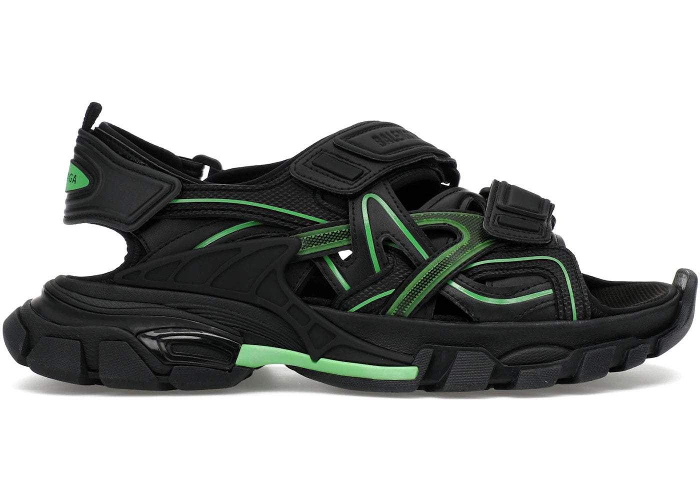 Balenciaga Track Sandal Black/Fluo Green - Preowned
