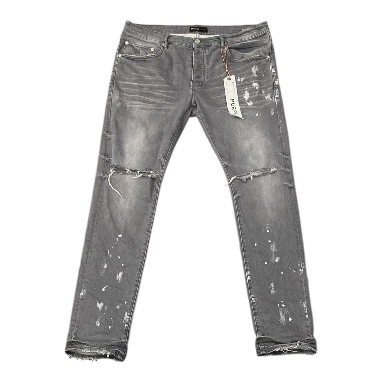 Purple Brand Paint Slit Denim (Grey) - Preowned