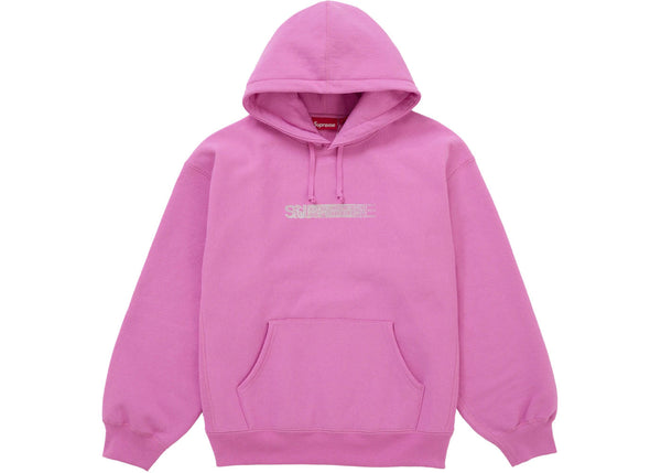 Supreme Swarovski Motion Logo Hooded Sweatshirt Pink
