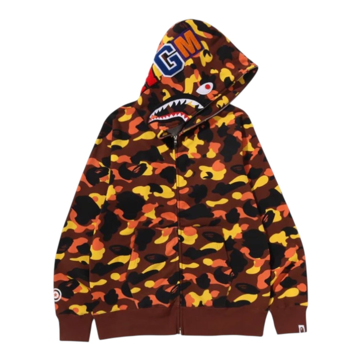Bape 1st Camo Shark Full Zip Hoodie (Orange)