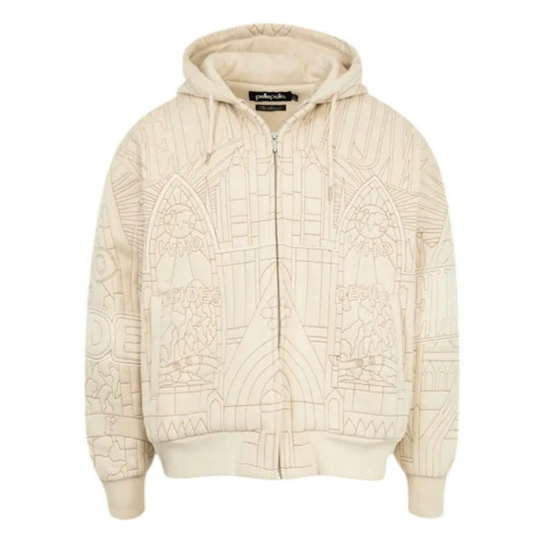 Who Decides War Pelle Cathedral Zip Up Hoodie (Cream)