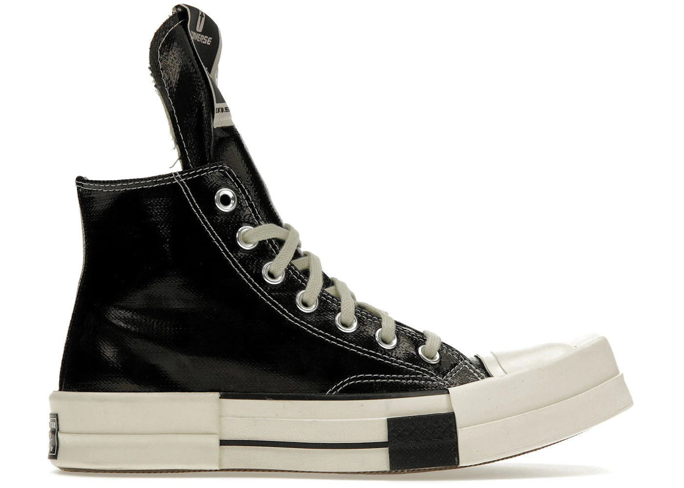 Converse TURBODRK Chuck Taylor All Star 70 Hi Rick Owens DRKSHDW Black Lacquered Denim - Preowned