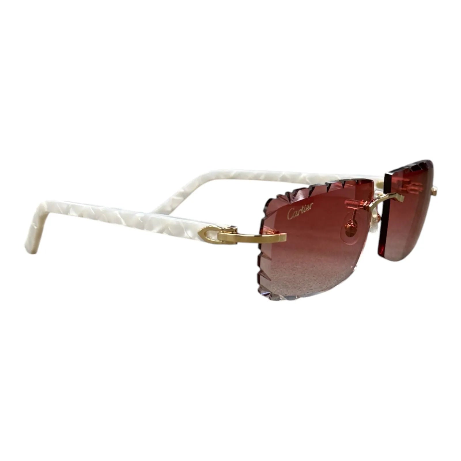 Cartier Glasses (Composite Sticks/Red Graident Diamon Cut Lenses) + Extra Lenses