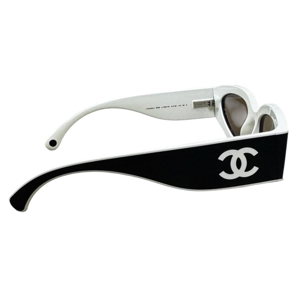 Chanel Cat Eyes Sunglasses (Black/White) (Women's) - Preowned