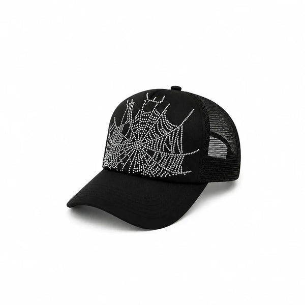 Sp5der Rhinestone Web Trucker (Onyx)