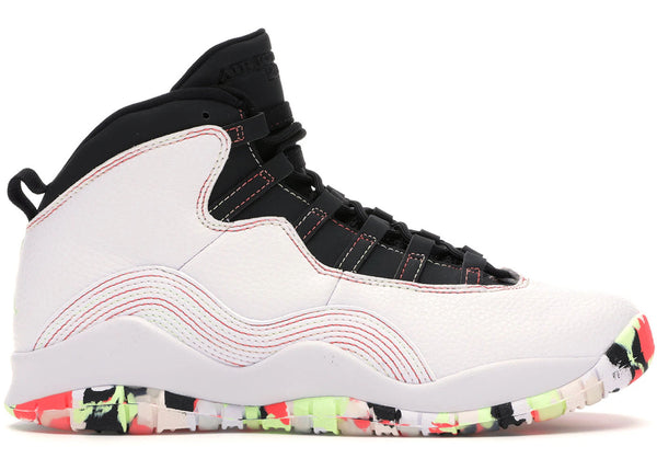 Jordan 10 Retro White Barely Volt Ember Glow (GS) - Preowned