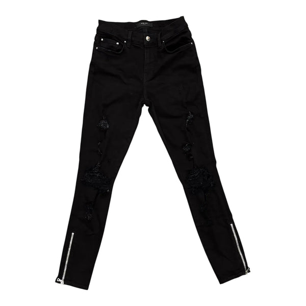Amiri Distressed Skinny Jeans (Black) - Preowned
