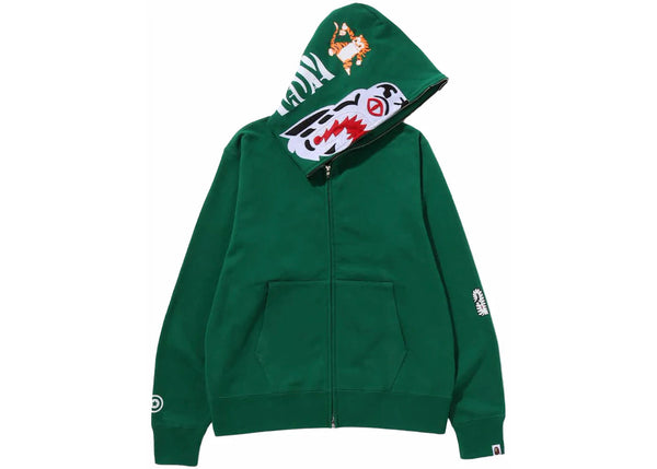 BAPE Tiger Full Zip Hoodie (FW23) Green - Preowned