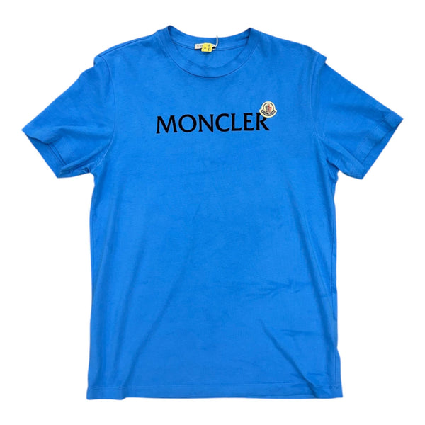 Moncler Flocked Logo Shirt (Blue) - Preowned
