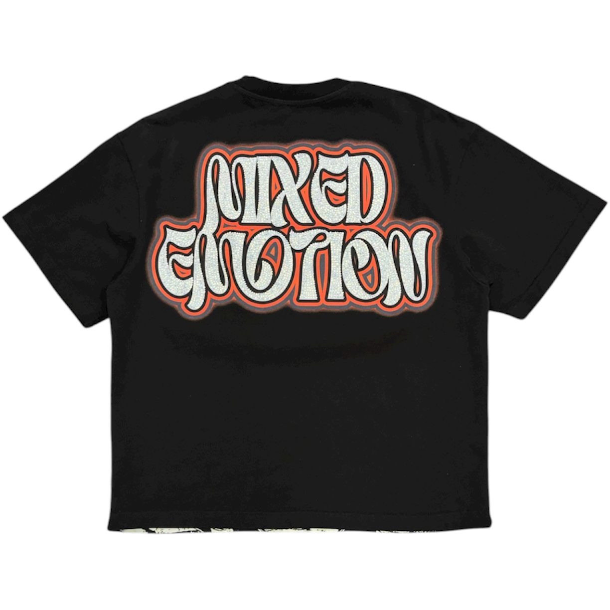 Mixed Emotion Twin Rhinestone Tee (Black) - Preowned