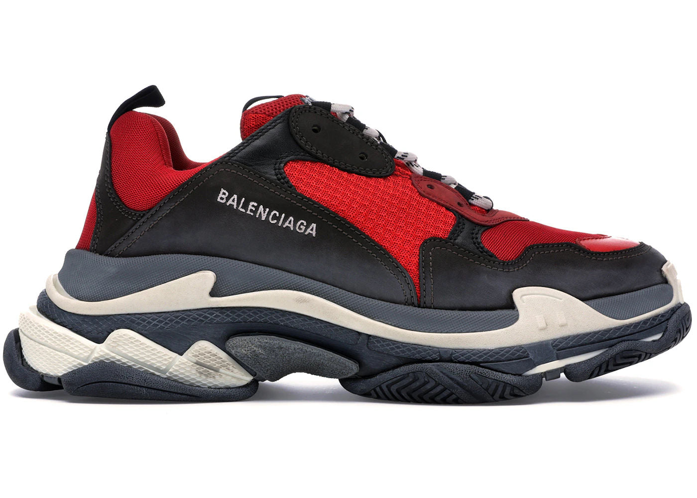 Balenciaga Triple S Red Black (Pre-Distressed) - Preowned