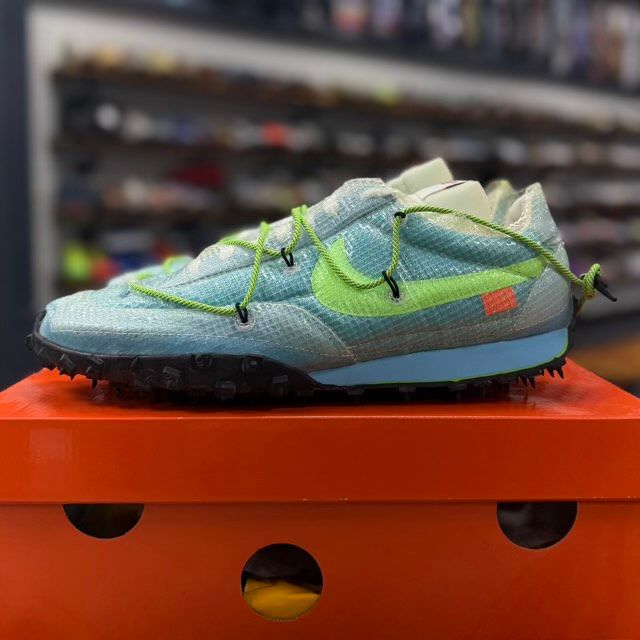 Nike Waffle Racer Off-White Vivid Sky (Women's) - Preowned