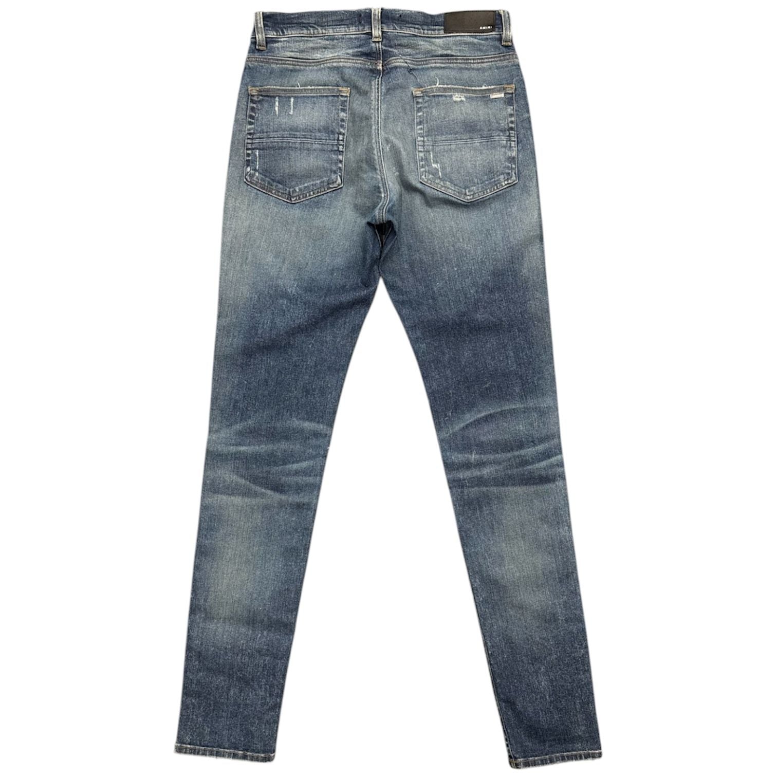Amiri MX1 Black Patch Jeans (Dark Indigo) - Preowned