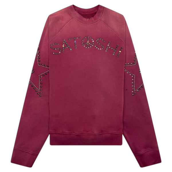 Satoshi Nakamoto Star Studded Crewneck (Burgundy) - Preowned