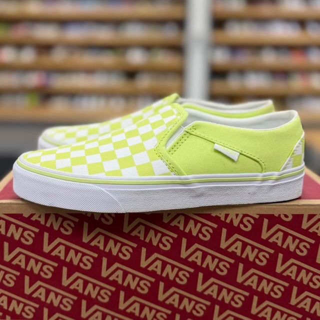 Vans Slip-On Bright Yellow-Green Checkerdboard - Preowned