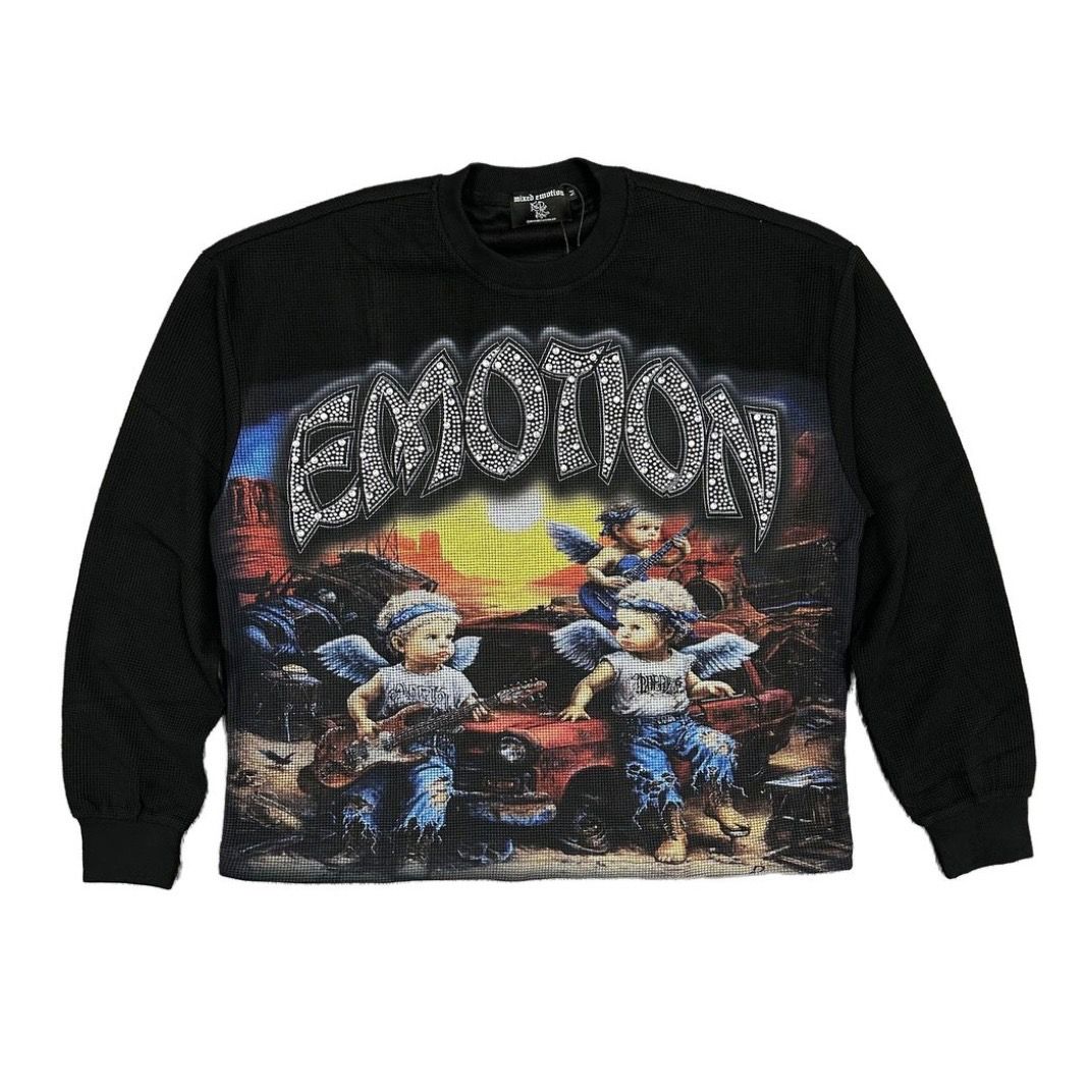 Mixed Emotion Sunrise Thermal Long Sleeve Tee (Black)