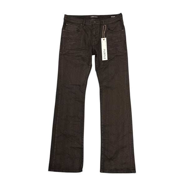Purple Brand Waxed Flair Jean (Black) - Preowned