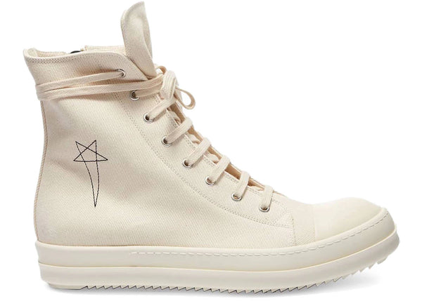 Rick Owens Drkshdw Fogachine Hi Pentagram Embroidery Natural Black