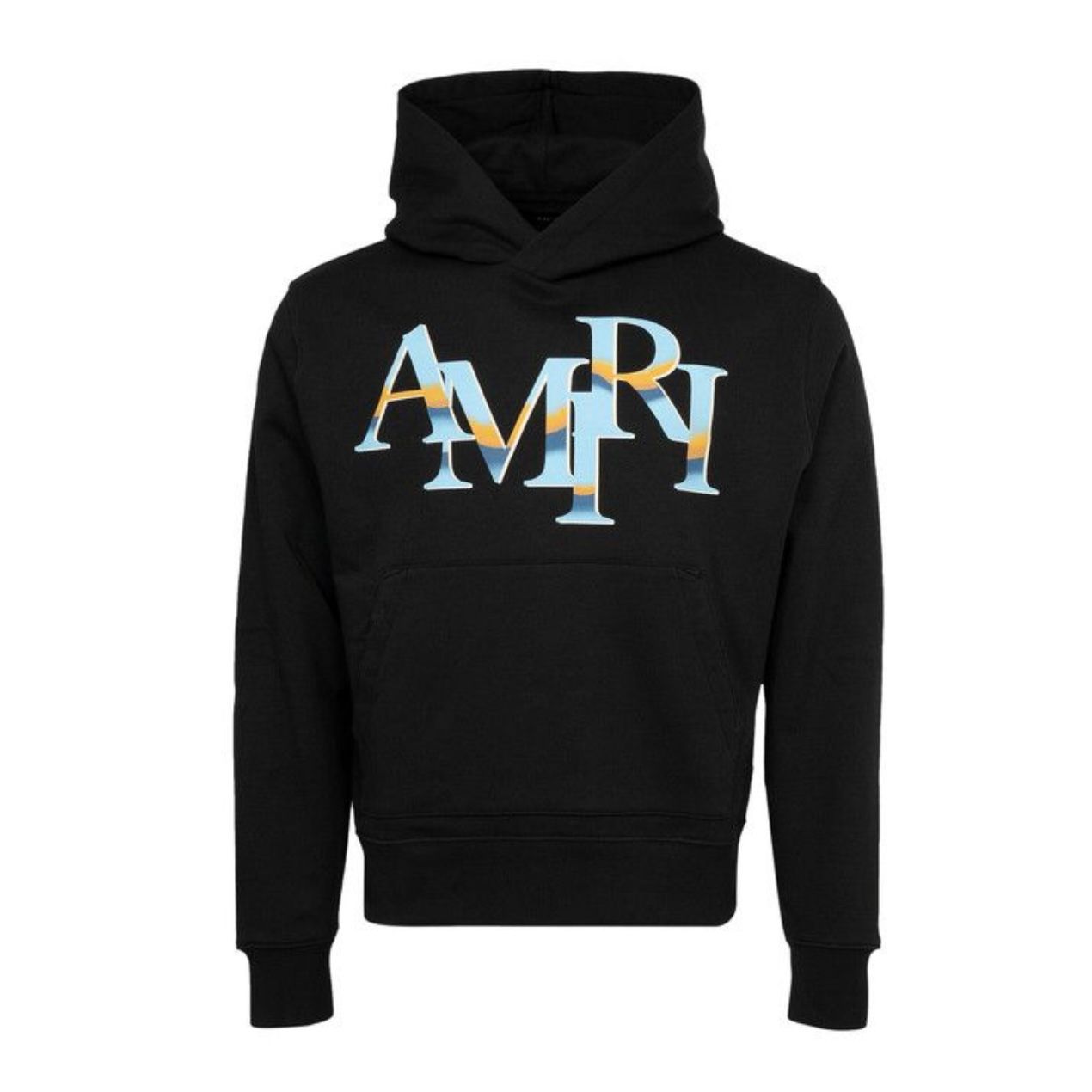 Amiri Staggered Chrome Logo Hoodie (Black)