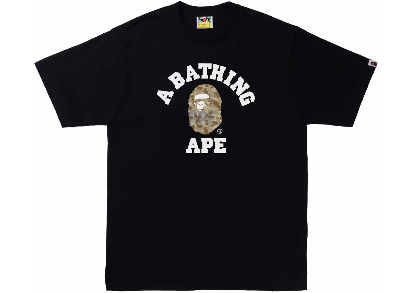 BAPE Sand Camo College Tee Black/Beige - Preowned