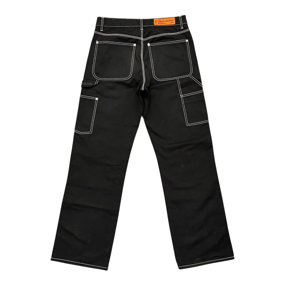 Heron Preston White Stich Canvas Carpenter Pant (Black) - Preowned