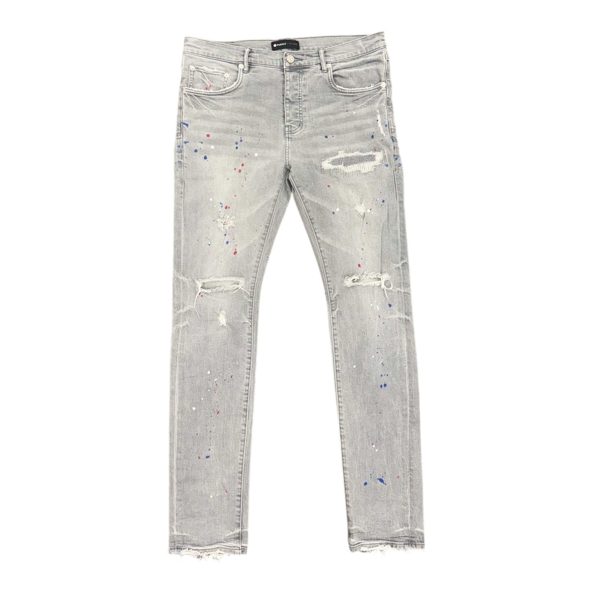 Purple Paint Splatter Denim (Grey) - Preowned