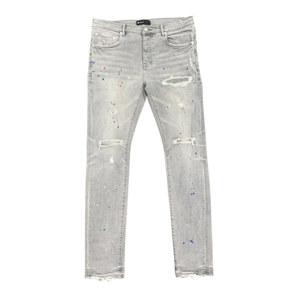 Purple Paint Splatter Denim (Grey) - Preowned