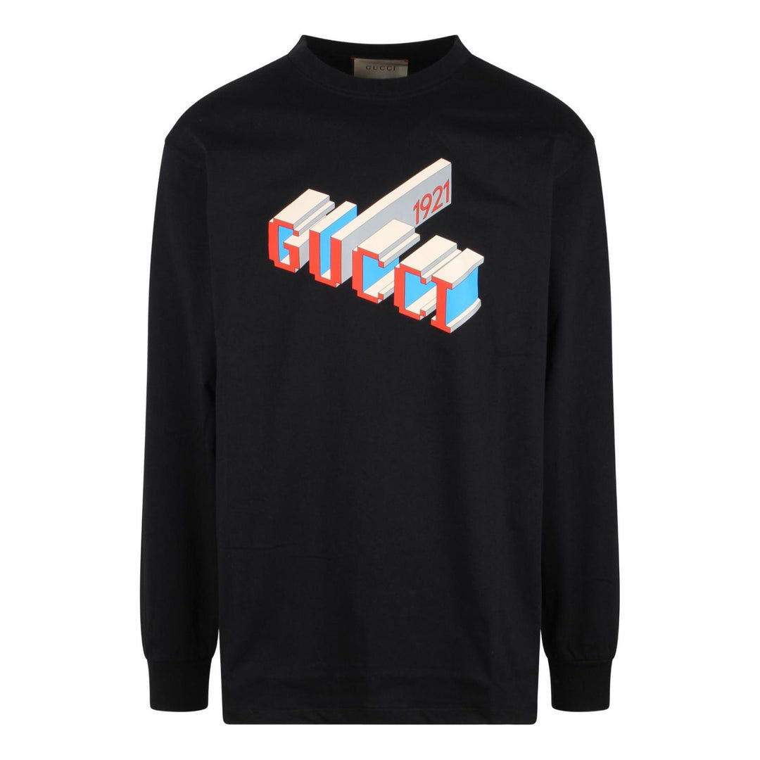 Gucci Cotton Jersey Long Sleeve Tee (Black) - Preowned