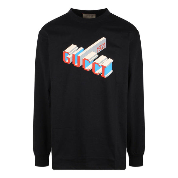 Gucci Cotton Jersey Long Sleeve Tee (Black) - Preowned