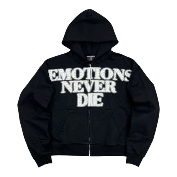 Mixed Emotion End Rhinetone Hoodie (Black)