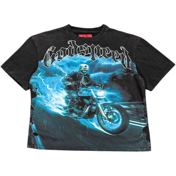 Godspeed Blu Flame Tee (Black Wash) - Preowned