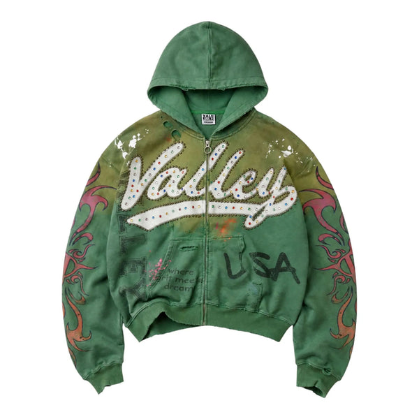 Vale Forever Inferno Zip Up Hoodie (Green)