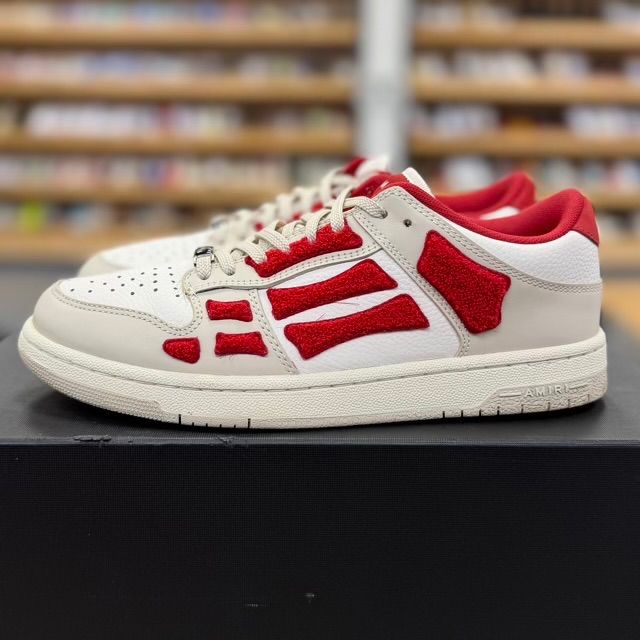 AMIRI Skel Top Low White Red Chenille - Preowned