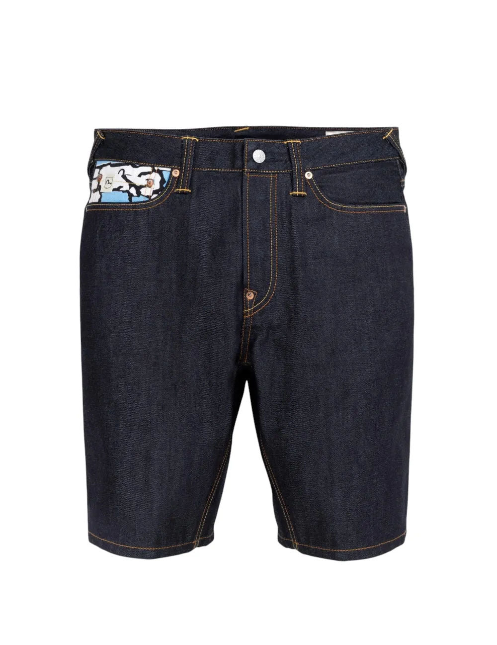 Evisu Ishigki Camouflage Inserted Daicok Denim Shorts - Preowned