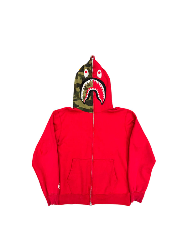Bape Shark Zip Up (Red) - Preowned