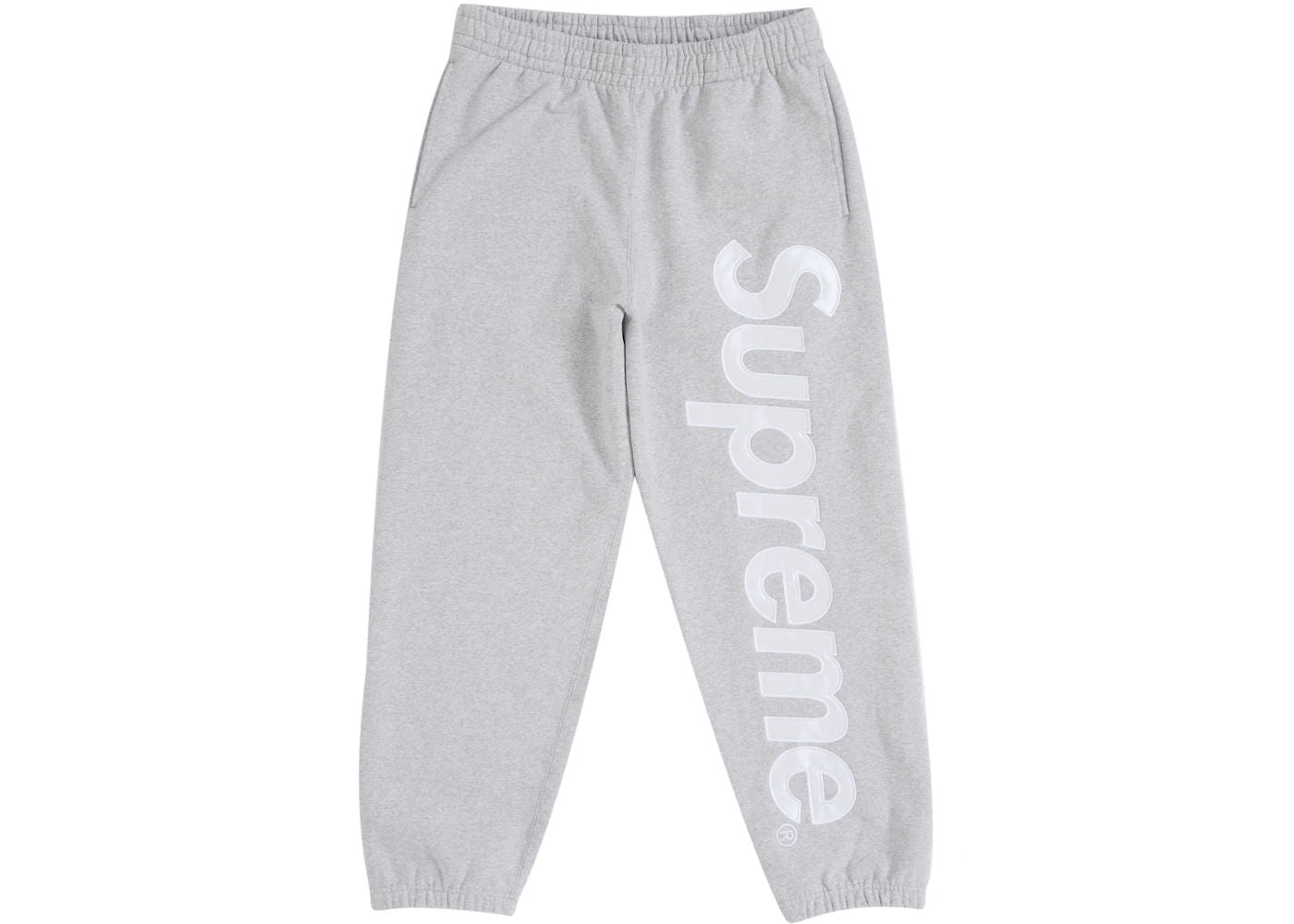 Supreme Satin Appliqué Sweatpant (FW25) Heather Grey