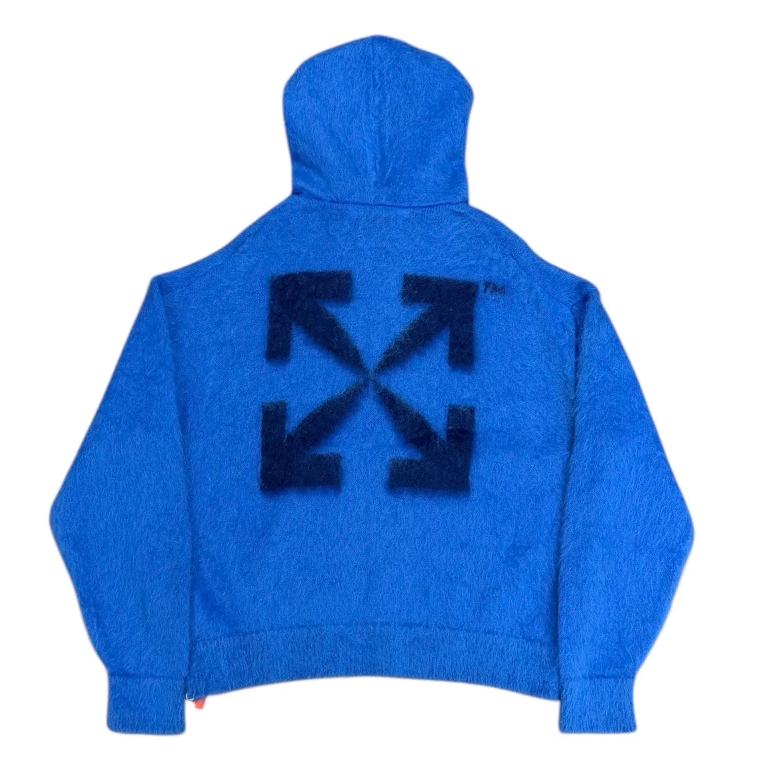 OFF-WHITE Arrow Mohair Skate Knit Hoodie Light Blue