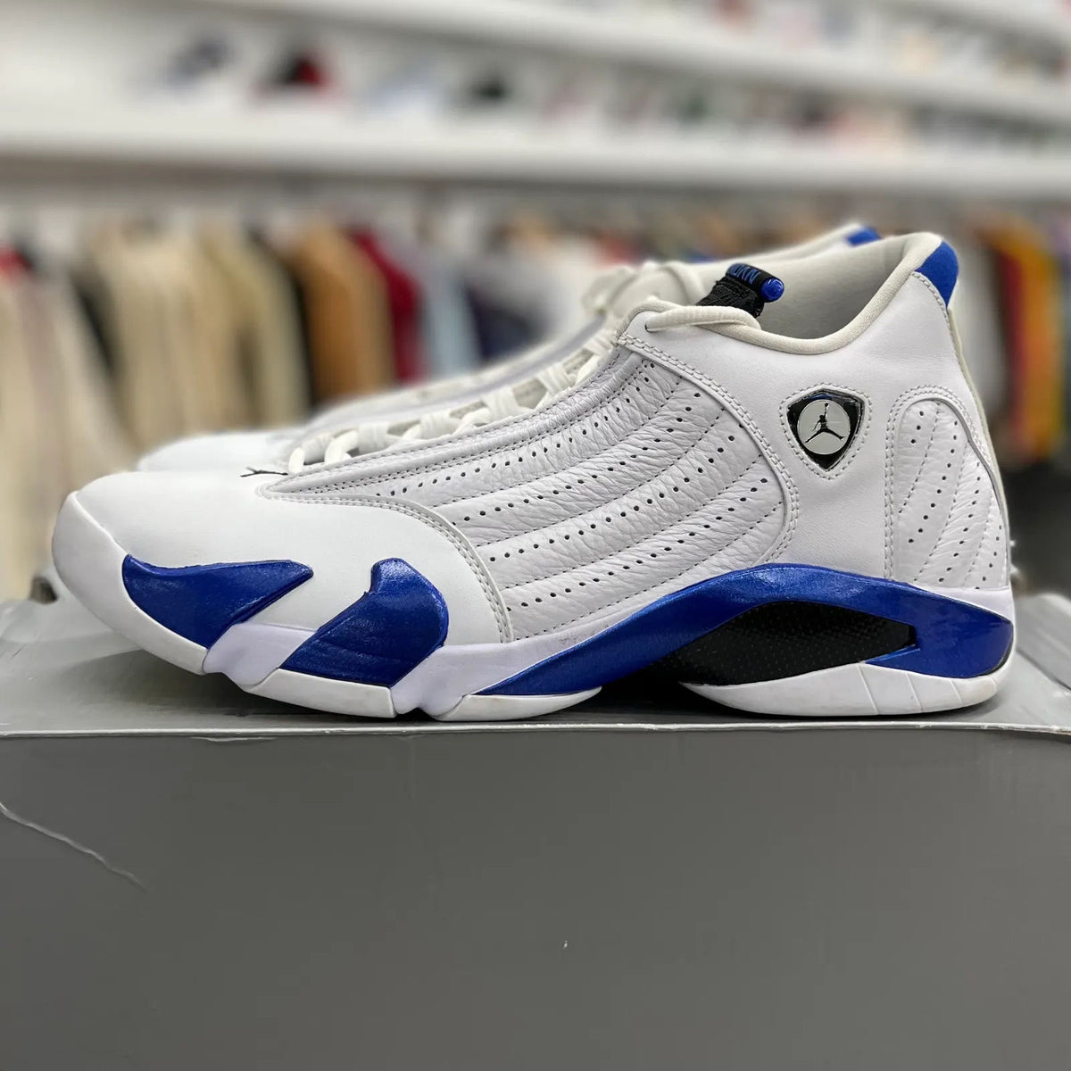 Jordan 14 Retro White Hyper Royal - Preowned