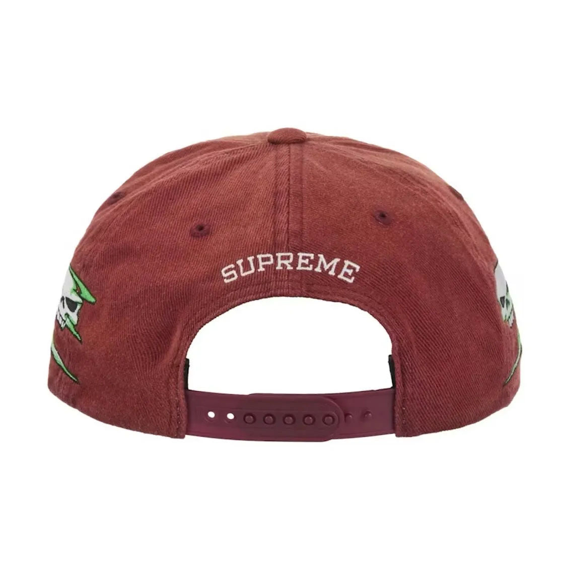 Supreme Skull Spellout 6 Panel Snapback (Rust)